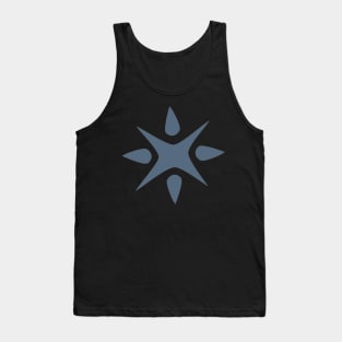 Large Geometric abstract snowflake in steel blue Tank Top